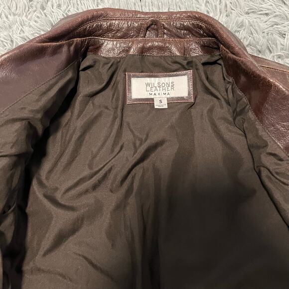 Vintage Wilsons Leather Brown Fitted Jacket Small - Picture 8 of 12